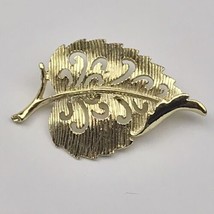 Leaf Gold Tone Brooch Pin Vintage By Gerry’s - £7.08 GBP