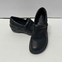 BOC Born Concept Black Leather Comfort Clogs Nurse Shoes BC3632 Size 7 - £23.35 GBP