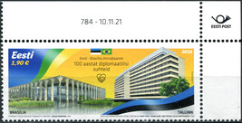 Estonia 2021. Diplomatic Relations with Brazil (I) (MNH OG) Stamp - £4.75 GBP