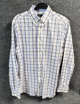 VTG Nautica Shirt Mens Size 15.5 34/35 Blue White Check Long Sleeve Butt... - $17.46