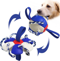 Interactive Dog Football Soccer Ball With Tabs Inflated Training Toy Outdoor Bor - £19.99 GBP+