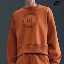 NikeCourt Heritage Phoenix Fleece Sweatshirt Women Sports Top AsiaFit HJ... - $2,076.83 MXN