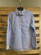 J.Crew Factory Blue Striped Button Front Roll Tab  Shirt Size Size S BBL JD - $187.46 MXN