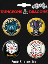Dungeons &amp; Dragons Gaming Images Round 4 Button Set #2 NEW MINT ON CARD - $4.99