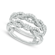 Infinity Style Enhancer Solitaire Round 3/4ct Diamond Ring 14K Gold Plated Guard - £81.49 GBP