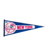 Vintage New York Yankees MLB Baseball Felt Red White Blue MLB Pennant w/... - $728.05 MXN