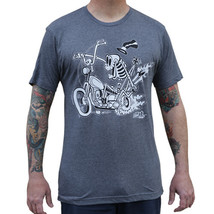 LAST CHANCE!! Lowbrow Art Bone Percenter Gray Tee Chopper Motorcycle T-S... - $19.95