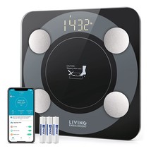 Body Composition Monitor Analyzer With Smartphone App, Bluetooth Scale, Black. - £35.15 GBP