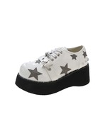 Star sequins Women&#39;s lolita shoes lace-up rivet Sense of design loafers ... - £53.74 GBP