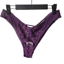 NEW Intimately Free People Womens Hi Cut Lace Thong Underwear Grape Seed... - £12.33 GBP