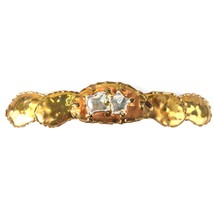 Vtg 80s BONNIE BOYNTON Signed Brass &amp; Copper 10&quot; Long Belt Buckle Brutalist Art - £34.10 GBP