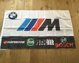 BMW Motorsport Black White Flag 3X5 Ft Polyester Banner USA - £12.56 GBP