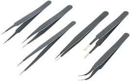 6 Pieces Precision Tweezers Set Anti-Static ESD Tweezers Kit Non-Magnetic ESD Tw - £19.97 GBP