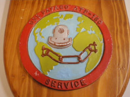 Uss Papago- U.S. Navy ATF-160 Vtg Wood Mounted Cast Metal 6&quot; Ship Service Plaque - £61.26 GBP