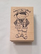 Great Impressions Wood Mounted Rubber Stamp Art Little Fisher Man Boy - £7.68 GBP