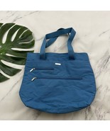 Baggallini Tote Shoulder Bag Purse Light Blue Nylon Zipper Pockets Large - $48.73 CAD