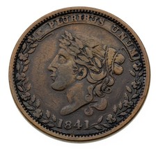 1841 Hard Times Token Not One Cent, Millions For Defence, HT-58 - $44.36