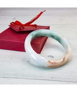 Vintage Solid Jade Jadeite Bangle Bracelet 2.6 oz in Gift Box 2.5&quot; Wide ... - £78.10 GBP