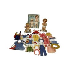 Nursery Paper Dolls w Box Outfits 1940s - 50s Heavy Cardboard Baby Toddler Vtg - £23.70 GBP