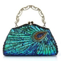 Prestige Plume Captivating Peacock Pattern Bags for Exquisite Elegance - $44.99