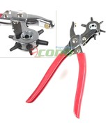 Leather Hole Puncher 6 Sizes w/ Coating Hand Tool Pliers Punch Belt Hole... - $14.01