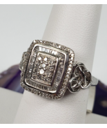 Diamond Engagement Wedding Celtic Motif Ring 925 Sterling Silver Siz 7 J... - $796.85 CAD
