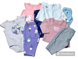 Carter&#39;s &amp; Starting Out Baby Girls 3M 8 Piece Lot 4 Outfits Leggings Top... - $16.95