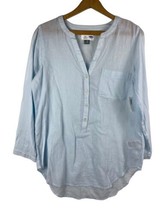 Old Navy Tunic Medium Shirt Light Blue Gauzy NEW Womens Popover Top 100% Cotton - £29.82 GBP