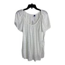 Old Navy Womens Shirt Adult XL White Sheer Elastic Neckline Short Sleeve... - £15.64 GBP