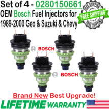 NEW OEM Bosch 4Pcs Best Upgrade Fuel Injectors for 1989-1997 Geo Metro 1... - £126.64 GBP