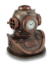 Bronze and Copper Finish Mark V Dive Helmet Desk Clock - £56.75 GBP