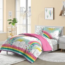 Kids 5-Piece Complete Bed Set Easy-Wash Super Soft Microfiber Comforter Bedding, - £45.36 GBP