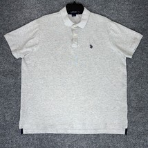 US Polo Shirt Mens XL Grey Short Sleeve Dadcore Casual Collared Cotton A... - £12.25 GBP