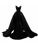 Sexy Mermaid Prom Dresses V Neck Long Gothic Evening Gowns with Train Bl... - £92.80 GBP
