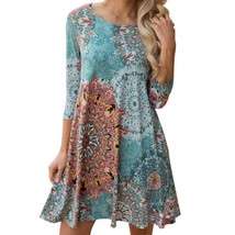 Womens Long Sleeve Vintage Boho Maxi Evening Party Beach Floral Dress - £26.37 GBP