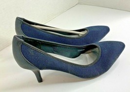 tahari Womens Sz 10 M Navy Blue Tacey Pump Shoes 2.75 in Heel - £18.57 GBP