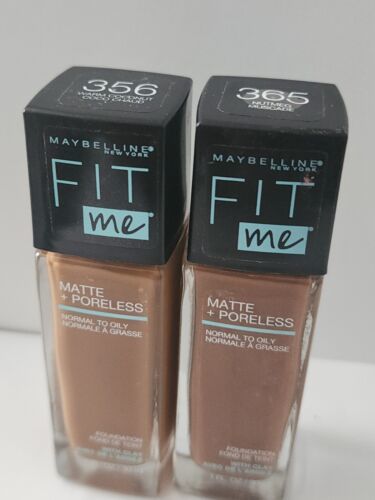Primary image for 2 Maybelline Fit Me! Matte + Poreless Foundation -# 356 Warn Coconut/365 Nutmeg