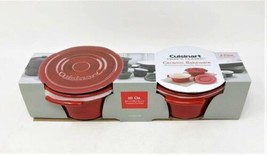 Cuisinart Stoneware Bakeware  Mini Round Cocottes Ramekin Red (Set of 2) 10 oz - £31.43 GBP