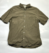 LOGG Label Of Graded Goods Womens Shirt Size Medium Green Button Up Short Sleeve - £11.02 GBP