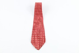 Vintage 20s 30s Rockabilly Polka Dot Silk 5 Fold Neck Tie Dress Tie Wedding Red - £34.84 GBP