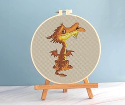 Dragon Baby Cross stitch easy pattern pdf - Funny Dragon cross stitch nursery  - £3.51 GBP