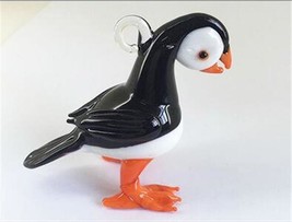 Atlantic Puffin Ocean Shore Bird Blown Glass Ornament Handmade NIB Gift ... - £17.37 GBP