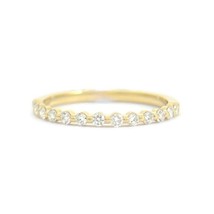 Authenticity Guarantee 
Thin Round Bead-Set Diamond Wedding Band Ring 14K Yel... - £795.35 GBP