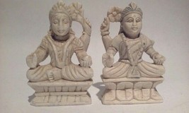 Pair of Vintage Hindu Alabaster Deity alter Figures - £74.94 GBP