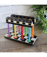 Hand Painted Whimsy Checked Decor Napkin Holder Whimsical Painted Furniture - $1,121.44 MXN