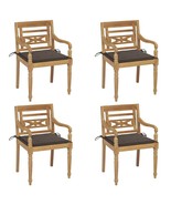 Batavia Chairs with Cushions 4 pcs Solid Teak Wood - €715,60 EUR