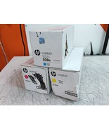 New Lot of 3 508A CF362A CF361A CF363A Cyan Yellow Magenta Toner Dented ... - $389.29 CAD