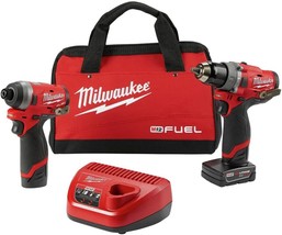 Milwaukee Electric Tools 2598-22 M12 Fuel 2 Pc Kit- 1/2&quot; Hammer Drill &amp; 1/4&quot; - £210.22 GBP