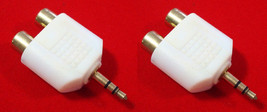 2X 3.5MM 1/8&quot; Stereo Male to (2) RCA Female Jacks Audio Y Splitter Adapter VWLTW - £7.09 GBP