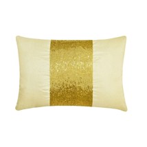 Glittering Gold - Gold Art Silk Lumbar Pillow Cover - £22.20 GBP+